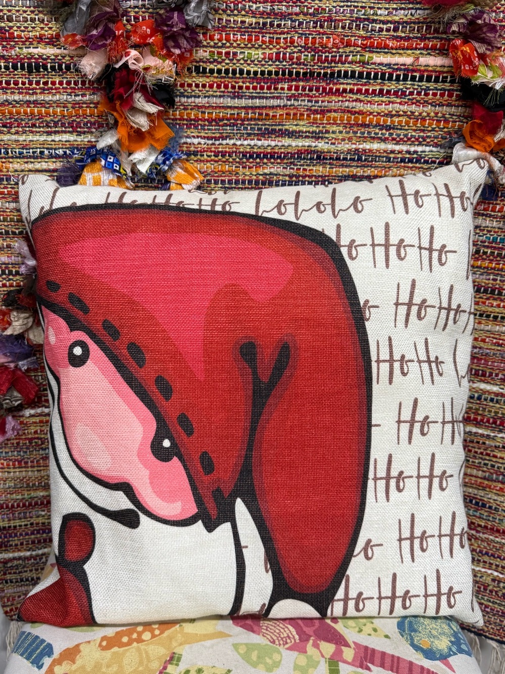 Holiday Gnome Decorative Throw Pillow - Red